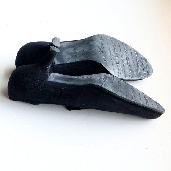 Stuart Weitzman Black Suede Leather Kitten Heel Almond Toe Ankle Boots Booties 6 - Picture 14 of 16